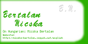bertalan micska business card